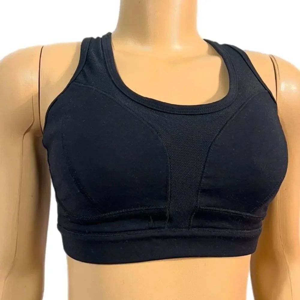 BBSP Bebe Sport Be-fit High Impact Lined Sports bra Black NWOT Medium